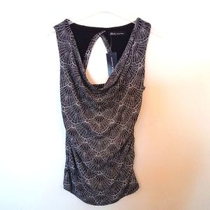 Black Collection Cowl Neck Sleeveless Top with Sparkle